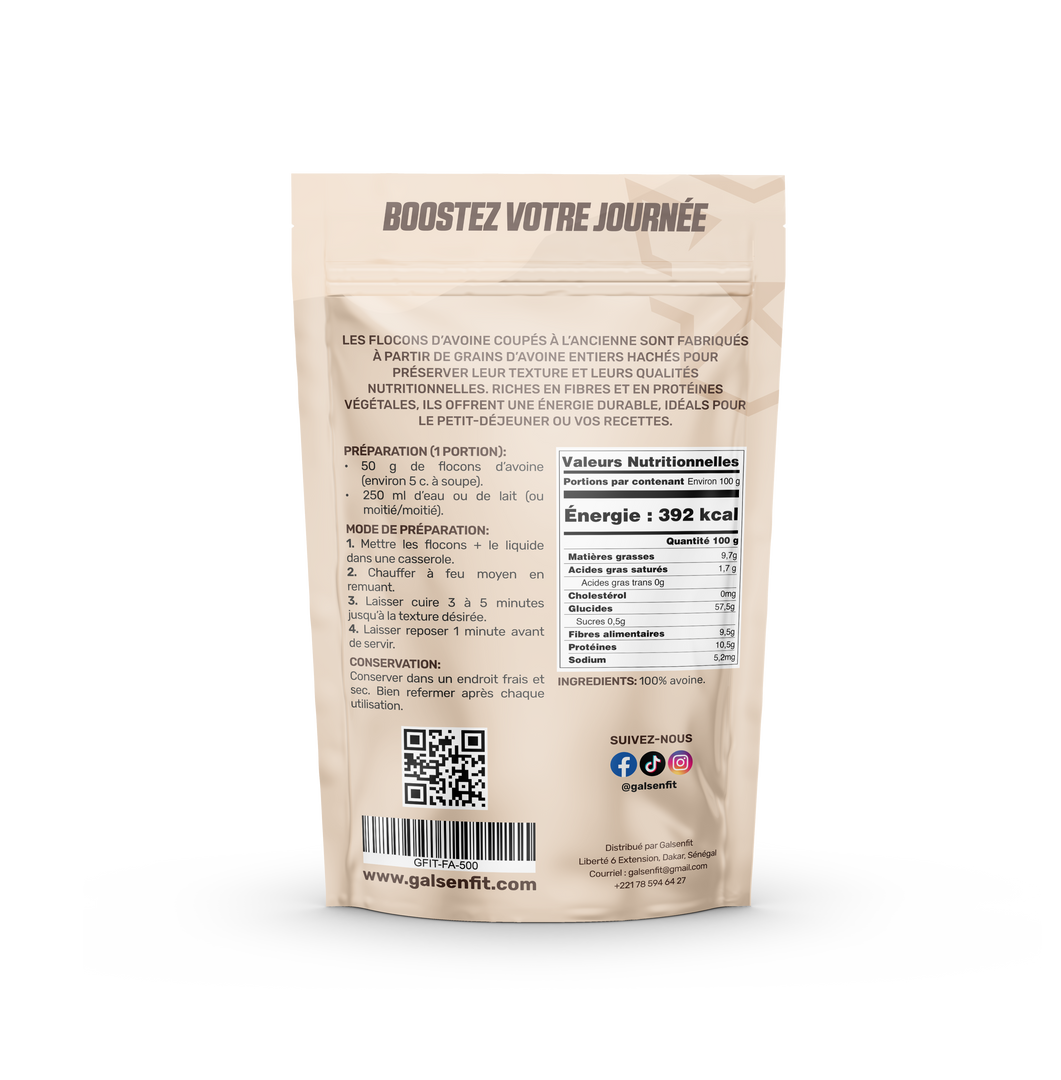 Flocons d'Avoine 500g – 100% Céréales Complètes