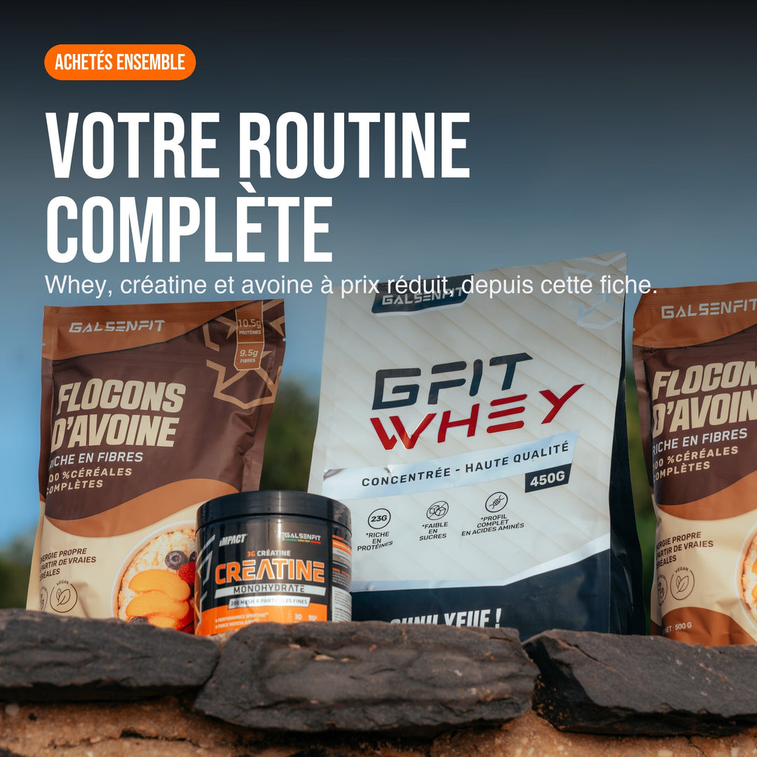 Routine complète Galsenfit : GFIT Whey, créatine et flocons d'avoine achetés ensemble à prix réduit