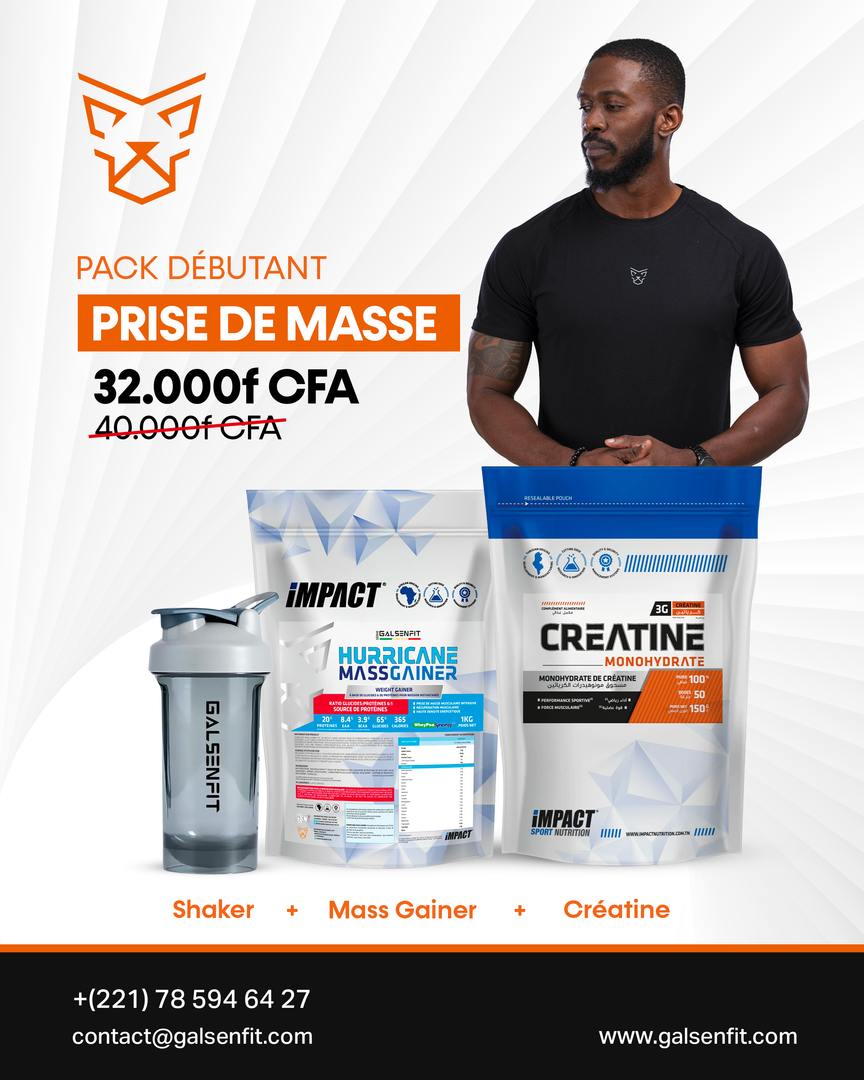 Pack Prise de masse débutant – pack de compléments alimentaires Galsenfit