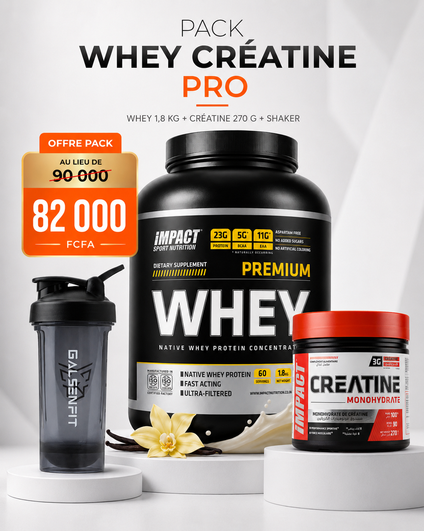 Pack Pro Whey Créatine – pack de compléments alimentaires Galsenfit